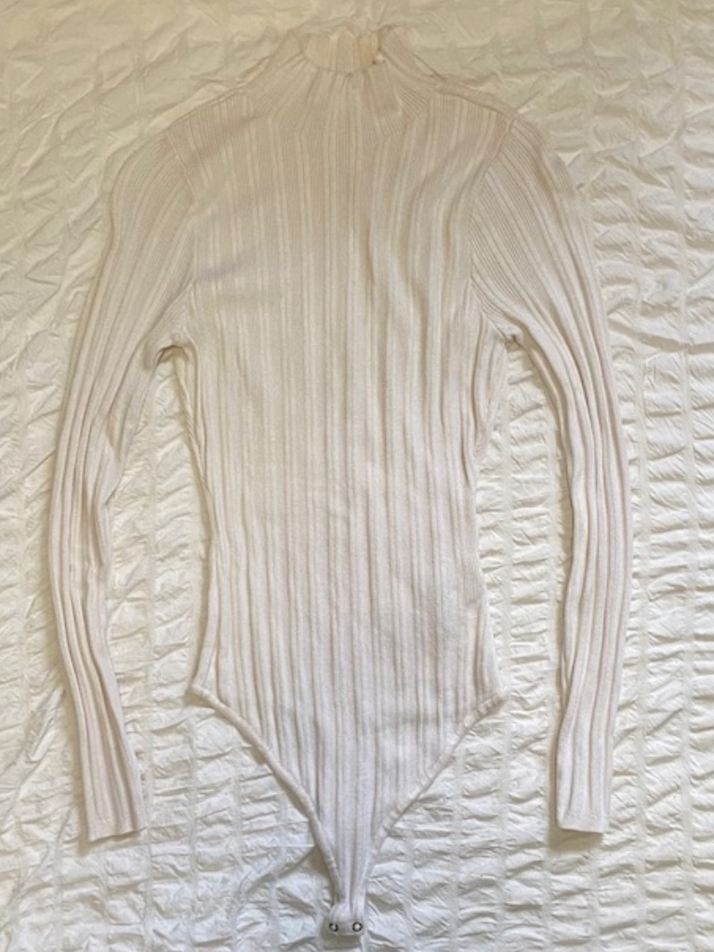 Abercrombie Mock Neck Off White Knit Bodysuit - Size Medium